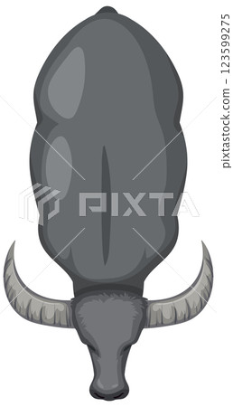 Top View of a Water Buffalo Top View of a Water Buffalo 123599275