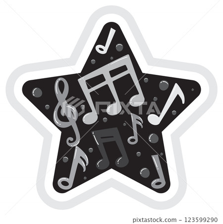 Musical Notes in Starry Design Musical Notes in Starry Design 123599290