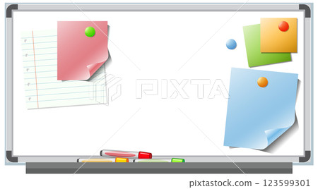 Colorful Notes on a Whiteboard Colorful Notes on a Whiteboard 123599301