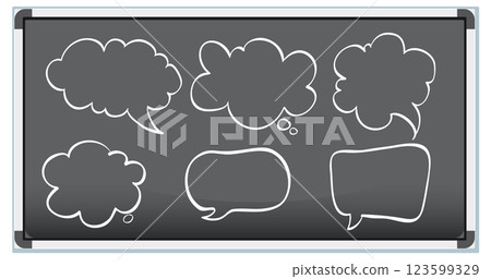 Creative Thought Bubbles on Chalkboard 123599329