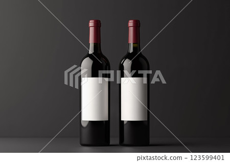 Elegant wine bottle mockup design for branding and labeling projects. AI generation Elegant wine bottle mockup design for branding and labeling projects. AI generation 123599401