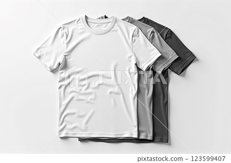 Realistic t-shirt mockups for design presentation and branding visualization. AI generation 123599407