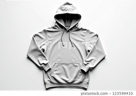 Minimalist gray hoodie mockup for apparel design and branding. AI generation 123599410