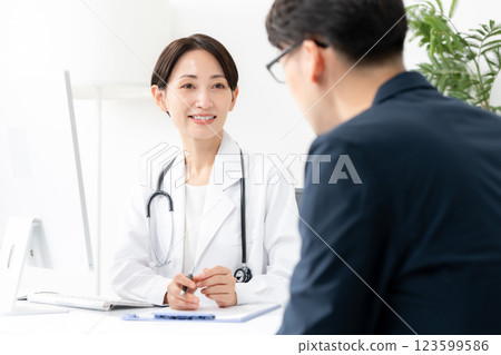 Female doctor examination Female doctor examination 123599586