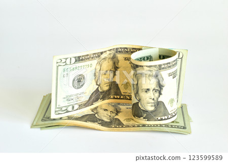 American dollars in denominations of 20. American dollars in denominations of 20. 123599589