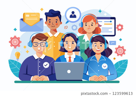 Support teamwork.People helping.communication, correspondence 123599613
