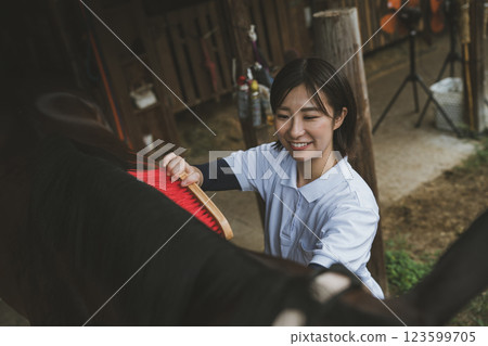 horse, female, lady 123599705