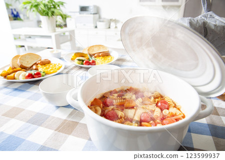 Healthy Breakfast: Minestrone Pasta 123599937