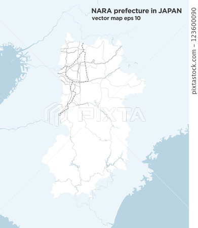 日本奈良縣白色簡單路線圖 123600090