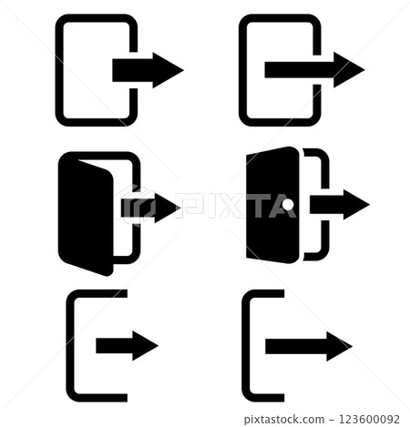 Logout icon. Sign out symbol. Exit sign. flat style. Logout icon. Sign out symbol. Exit sign. flat style. 123600092