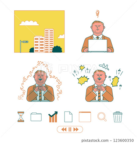 工人的面部表情集 123600350