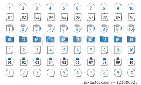 數字與框架集 簡單數字 數位插圖 裝飾邊框 裝飾 向量 素材 圖標 123600523
