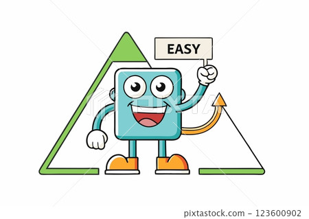 Funny doodle with simple cheerful positive inscription easy 123600902