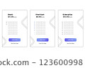 Web Comparision Boxes Plans Product Pricing Card Service Package 123600998