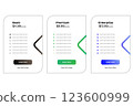 Web Comparision Boxes Plans Product Pricing Card Service Package 123600999