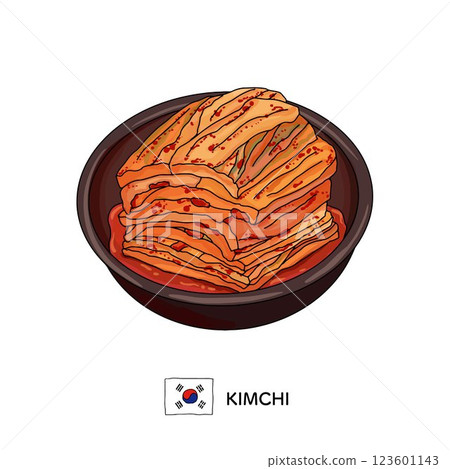 韓國料理_泡菜線描插圖 韓國料理_泡菜線描插圖 123601143