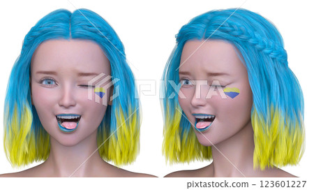 女人的臉的特寫 女人的臉的特寫 123601227