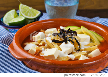 Mexican cuisine Sopa de Tortilla (Sopa Azteca) Mexican cuisine Sopa de Tortilla (Sopa Azteca) 123601233