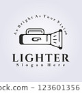 line art flashlight logo template design graphic 123601356