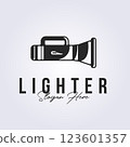 vintage style flashlight logo template design graphic 123601357