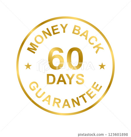 60 days money back guarantee icon vector for graphic design, logo, website, social media, mobile app, UI illustration 123601898