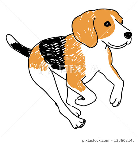 正在運行的小獵犬的插圖 123602143