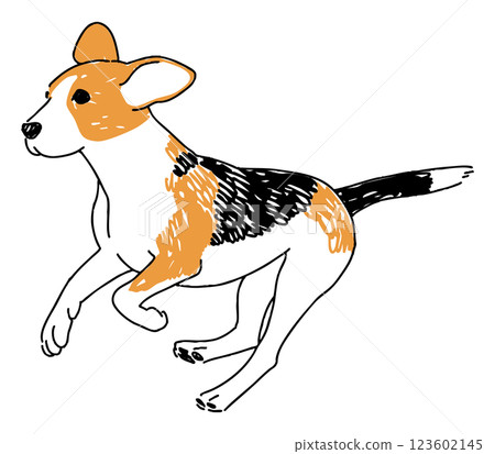 正在運行的小獵犬的插圖 123602145