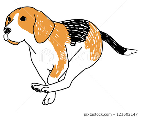 正在運行的小獵犬的插圖 123602147