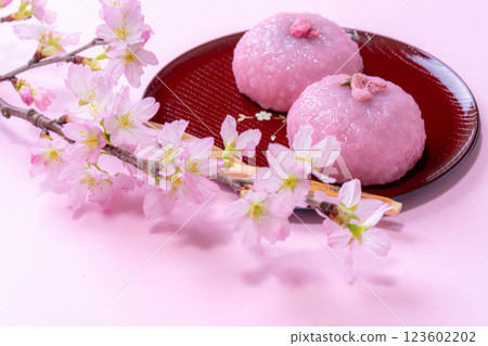 [Spring ingredients] Sakuramochi, Kansai-style Sakuramochi, Domyoji [Food ingredients] 123602202