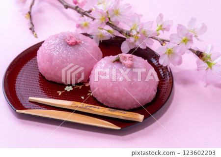 [Spring ingredients] Sakuramochi, Kansai-style Sakuramochi, Domyoji [Food ingredients] 123602203
