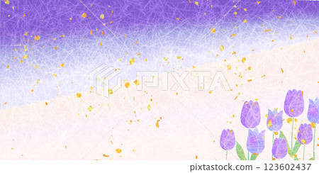 Tulip purple Japanese pattern background 123602437