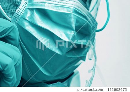 Pair of gloves on a wooden table with a neutral background for textile or fashion design Pair of gloves on a wooden table with a neutral background for textile or fashion design 123602673