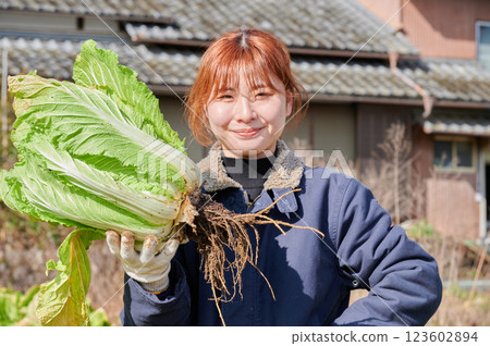 Woman working in the fields, country life, home garden Woman working in the fields, country life, home garden 123602894