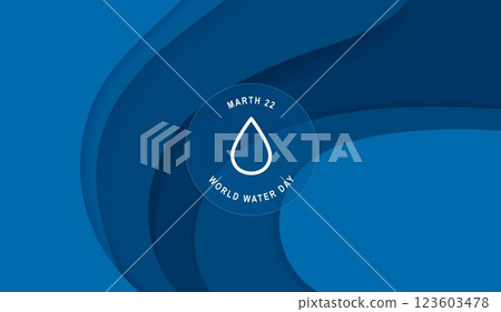 World Water Day paper art. accelerating change and every drop matters. Saving water and world environmental protection concept. save water, clean renewable energy. water for peace. vector design. World Water Day paper art. accelerating change and every drop matters. Saving water and world environmental protection concept. save water, clean renewable energy. water for peace. vector design. 123603478