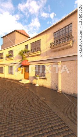 A city with cobblestones A city with cobblestones 123603526
