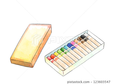 Crayon illustration, hand-drawn, watercolor style 123603547