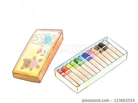 蠟筆插畫，手繪，水彩風格 123603554