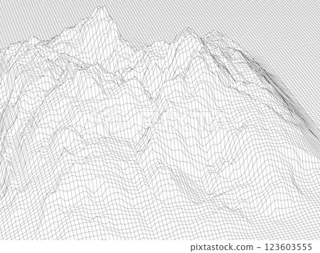 3D terrain wireframe image background vector illustration 123603555
