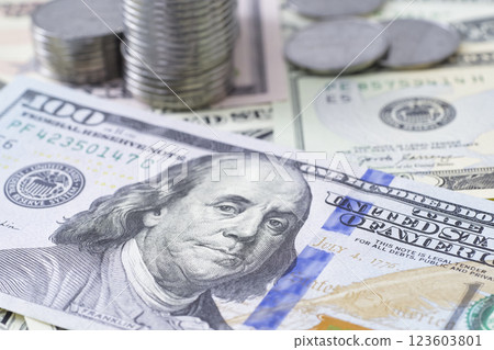 Various types of US dollar bills 123603801