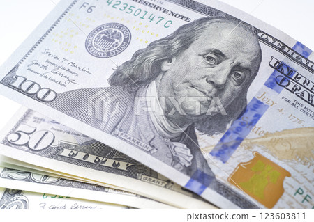 Various types of US dollar bills 123603811