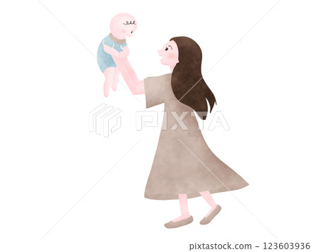 抱著嬰兒的母親 抱著嬰兒的母親 123603936