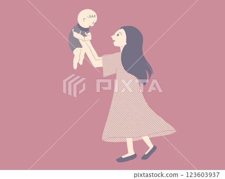 A mother holding a baby 123603937