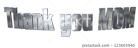 3DCG characters "Thank you MOM" Mother's Day Silver, Silver 3DCG characters "Thank you MOM" Mother's Day Silver, Silver 123603940