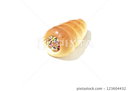 Chocolate cornet photographed alone on a white background Chocolate cornet photographed alone on a white background 123604432