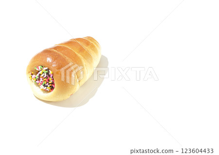 Chocolate cornet photographed alone on a white background Chocolate cornet photographed alone on a white background 123604433