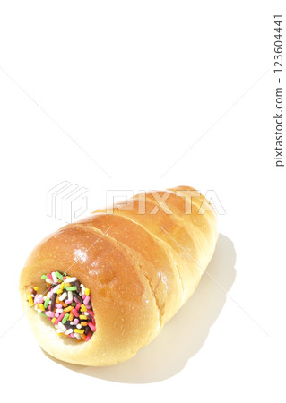 Chocolate cornet photographed alone on a white background Chocolate cornet photographed alone on a white background 123604441