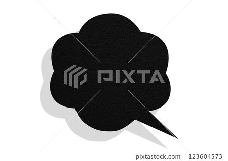 Black paper speech bubbles separated on transparent background Black paper speech bubbles separated on transparent background 123604573