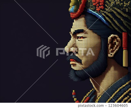 Long-haired man profile illustration 123604605