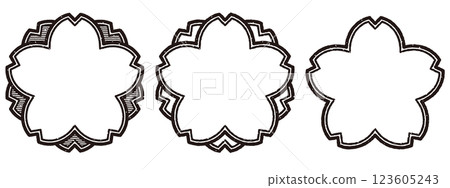 Cherry blossom frame stamp set (black) 123605243