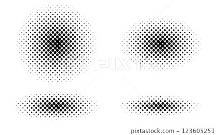 Circular halftone (dot gradient) set - black on white background Circular halftone (dot gradient) set - black on white background 123605251